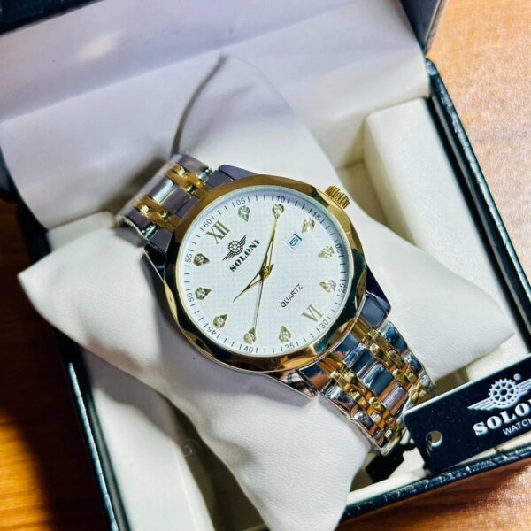 Soloni 1001 For Men - Silver Gold White With Premium Box | Rovelle
