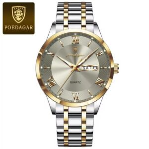 Poedagar 978 CH For Men - Silver Gold Gray | Rovelle