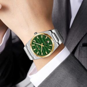 Skmei 9382 CH For Men - Silver Gold Green | Rovelle