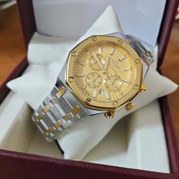 Soloni 3011 M For Men - Silver Gold With Premium Box | Rovelle