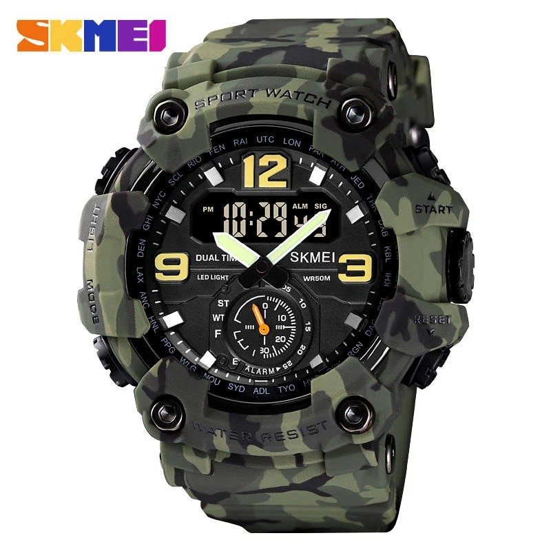 Skmei 1637 Men's Sport Watch- Army Green