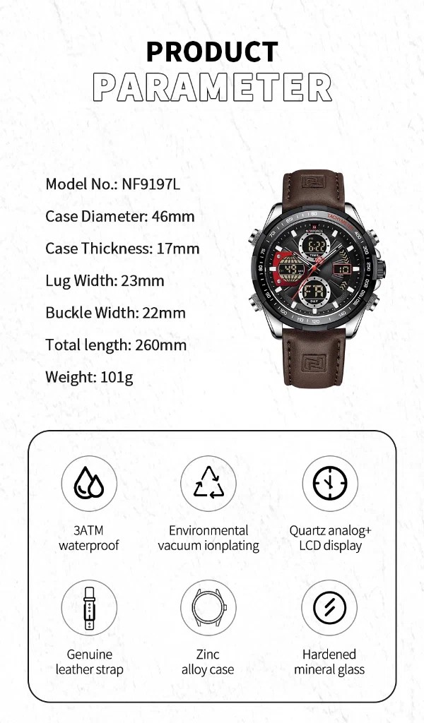 Naviforce 9197 L - Black Coffee | Rovelle