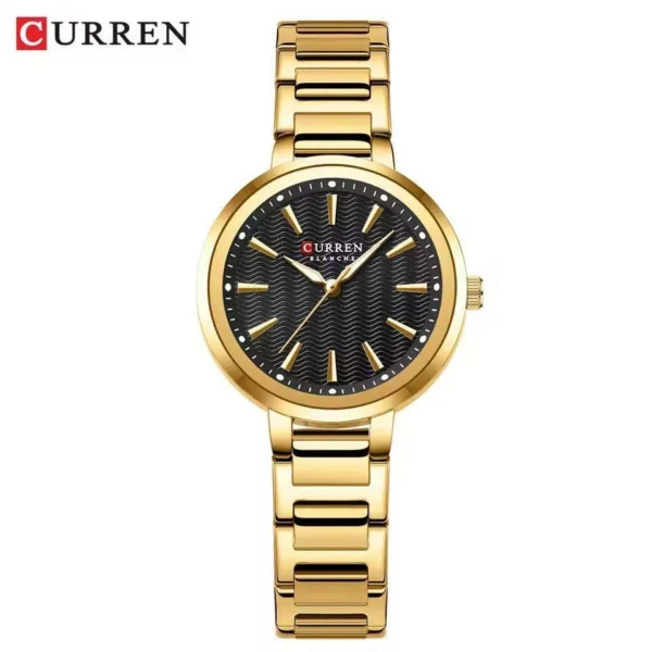 Curren 9109 CH For Women - Gold Black | Rovelle