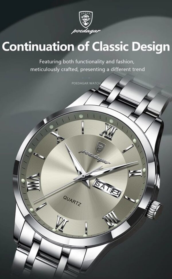 Poedagar 978 CH For Men - Silver Gray | Rovelle