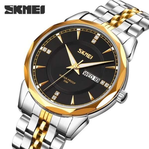 Skmei 9268 - Silver Gold Black For Men | Rovelle