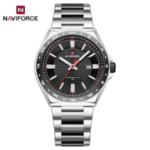 Naviforce - 9266 Silver Black Red for Men | Rovelle