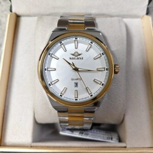 Soloni 1005M For Men - Silver Gold White With Premium Box | Rovelle