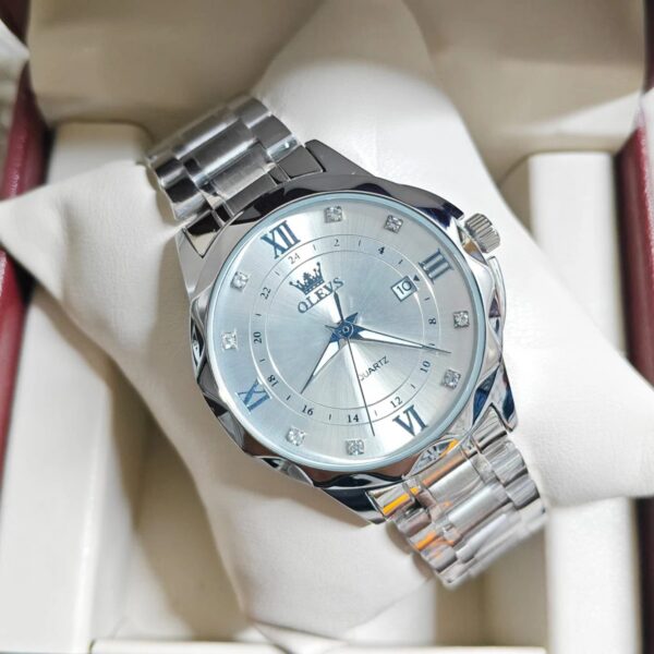 Olevs 3710 CH For Men - Silver White | Rovelle
