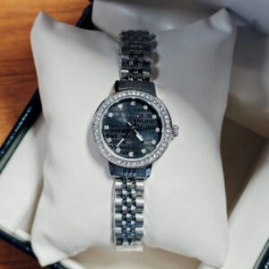 Soloni 1038 For Women - Silver Black With Premium Box | Rovelle
