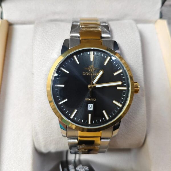 Soloni 1022M For Men - Silver Gold Black With Premium Box Soloni 1022M For Men - Silver Gold Black With Premium Box | Rovelle