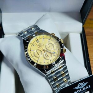 Soloni 3012 M For Men - Silver Gold With Premium Box | Rovelle