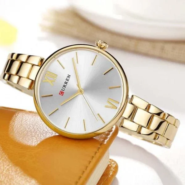 Curren 9017 - Gold White For Women | Rovelle