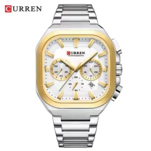 Curren 8496 For Men - Silver Gold White | Rovelle