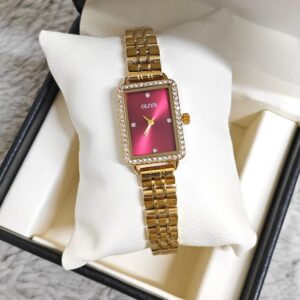 Oliya 609 Ladies Watch - Gold Red | Rovelle