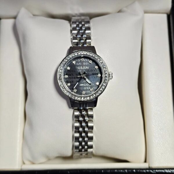 Soloni 1038 For Women - Silver Black With Premium Box | Rovelle