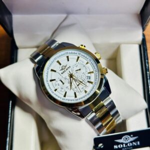 Soloni 3010 For Men - Silver Gold White With Premium Box | Rovelle