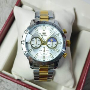 Olevs 3720 CH For Men - Silver Gold White | Rovelle
