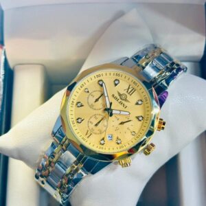 Soloni 3002 For Men - Silver Gold With Premium Box | Rovelle