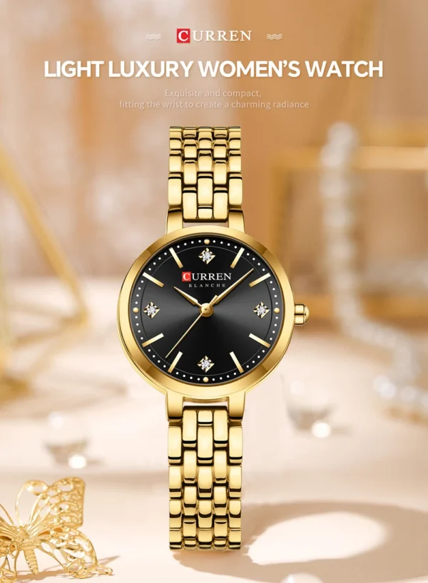 Curren 9106 Ladies Watch - Gold Black | Rovelle