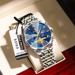 Poedagar 938 For Men - Silver Gold Blue | Rovelle