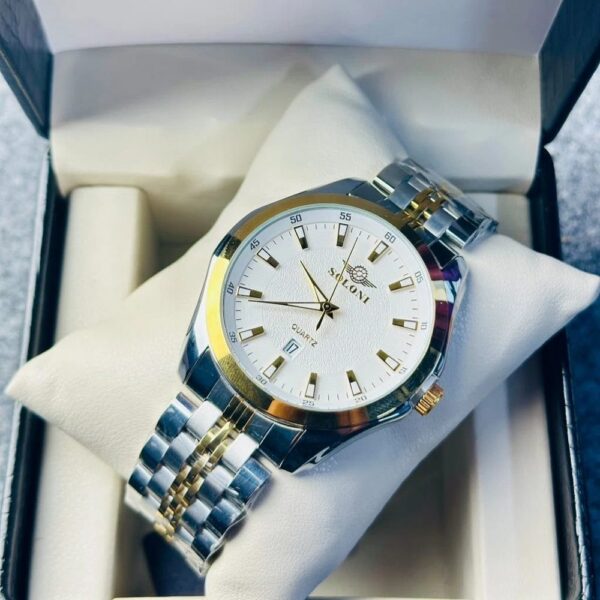 Soloni 1006 M For Men - Silver Gold White with Premium Box | Rovelle