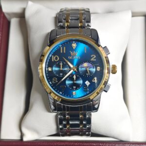 Olevs 3628 CH For Man - Silver Gold Blue | Rovelle
