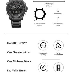Naviforce 9257 For Men - Black | Rovelle