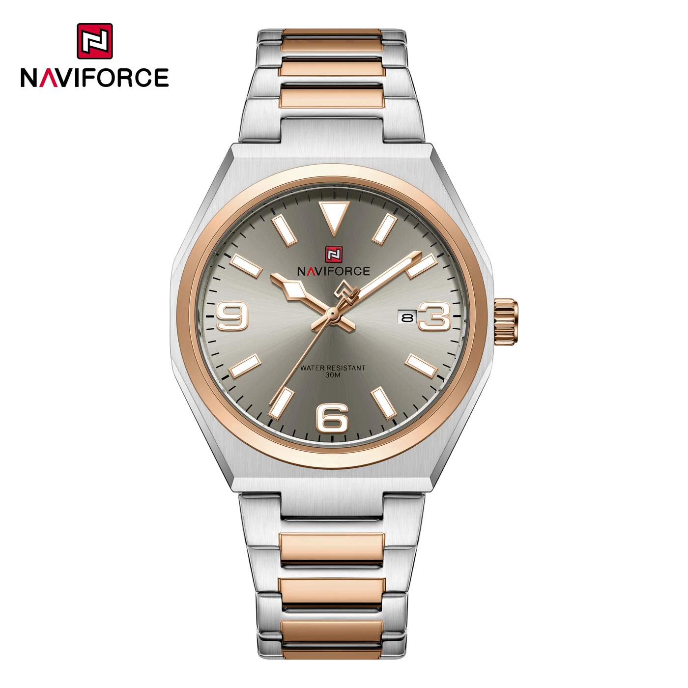 NAVIFORCE 9288 Men Watch - Silver Rose Gray