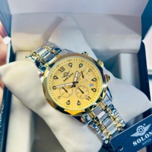 Soloni 3002 For Men - Silver Gold With Premium Box | Rovelle