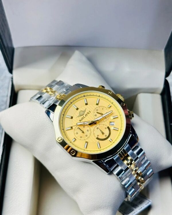 Soloni 3008 For Men - Silver Gold With Premium Box | Rovelle
