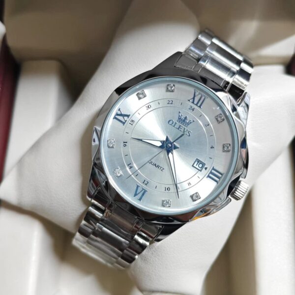 Olevs 3710 CH For Men - Silver White | Rovelle