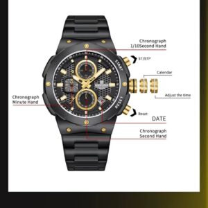 Naviforce 8072 For Men - Black Gold | Rovelle
