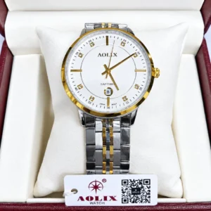 Aolix 9184 Men's Watch - Silver Gold White | Rovelle