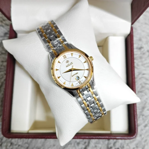 Aolix 9138 CH For Women Watch - Silver Gold White | Rovelle