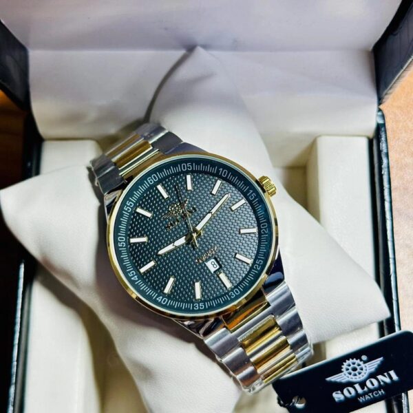 Soloni 1004M For Men - Silver Gold Black With Premium Box | Rovelle