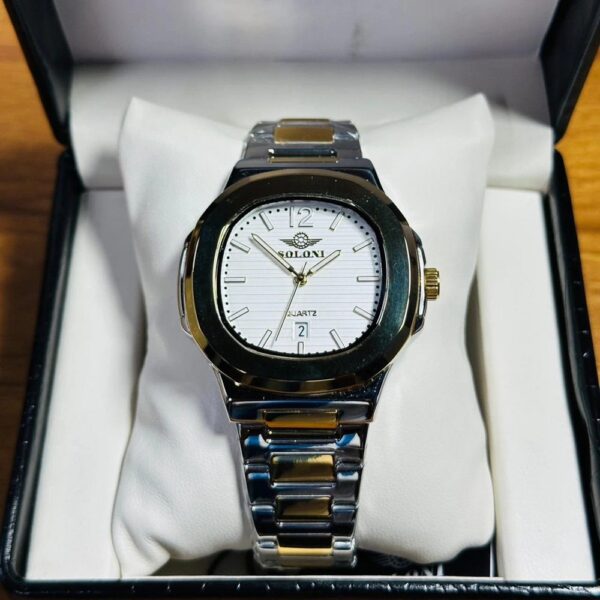 Soloni 1010 For Men - Silver Gold White With Premium Box Soloni 1010 For Men - Silver Gold White With Premium Box | Rovelle
