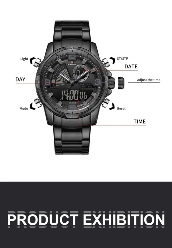 Naviforce 9257 For Men - Black | Rovelle