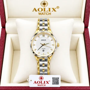 Aolix 6827 CH Women Watch - Silver Gold White | Rovelle