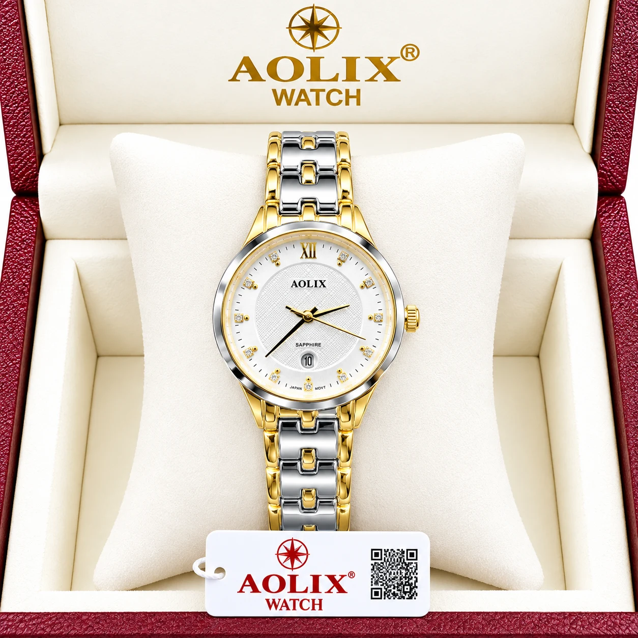 Aolix 6827 CH Women Watch - Silver Gold White