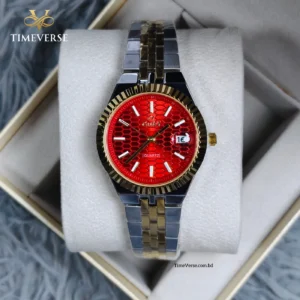 Caslex 062 Ladies Watch - Silver Gold Red | Rovelle