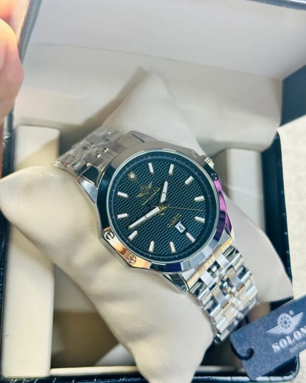 Soloni 1007 For Men - Silver Black With Premium Box | Rovelle