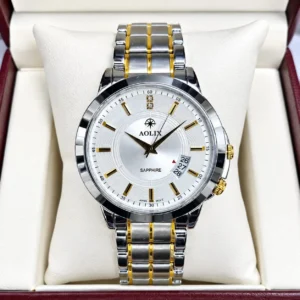 Aolix 9122 Men's Watch - Silver Gold White | Rovelle