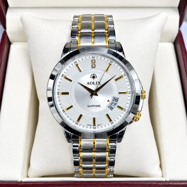 Aolix 9122 Men's Watch - Silver Gold White Aolix 9122 Men's Watch - Silver Gold White | Rovelle