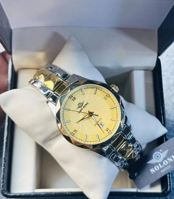 Soloni 1016 M For Men - Silver Gold with Premium Box | Rovelle