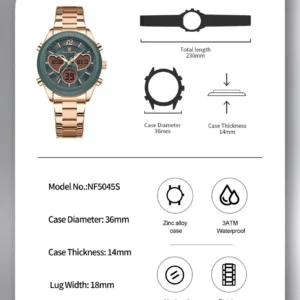 Naviforce 5045 For Women - Rose Lite Gray | Rovelle