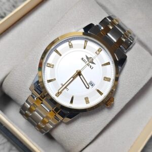 Soloni 1021 M For Men - Silver Gold White With Premium Box | Rovelle