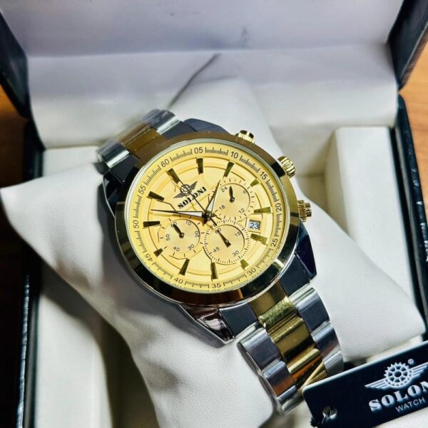 Soloni 3010 For Men - Silver Gold With Premium Box | Rovelle