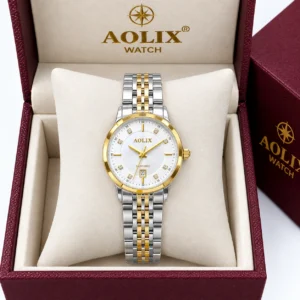 Aolix 9184 CH Women Watch - Silver Gold Black | Rovelle