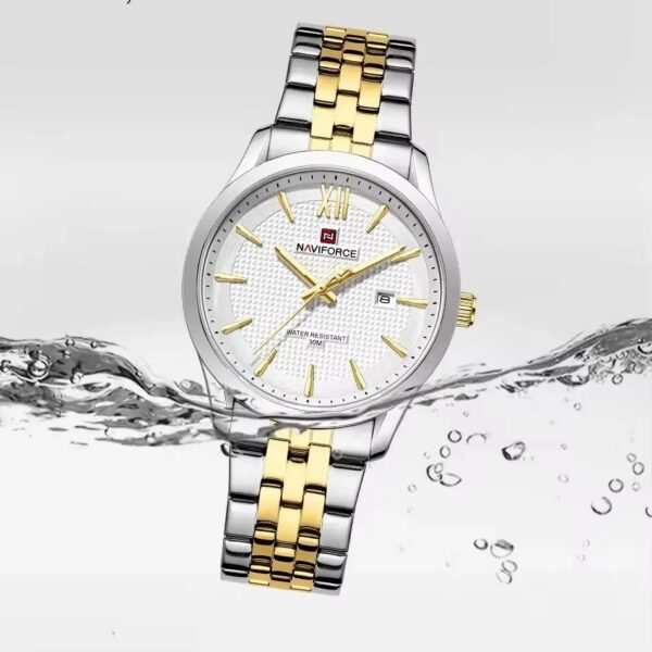 Naviforce 9255 For Men - Silver Gold | Rovelle
