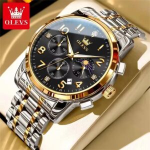 Olevs 3628 CH For Man - Silver Gold Black | Rovelle